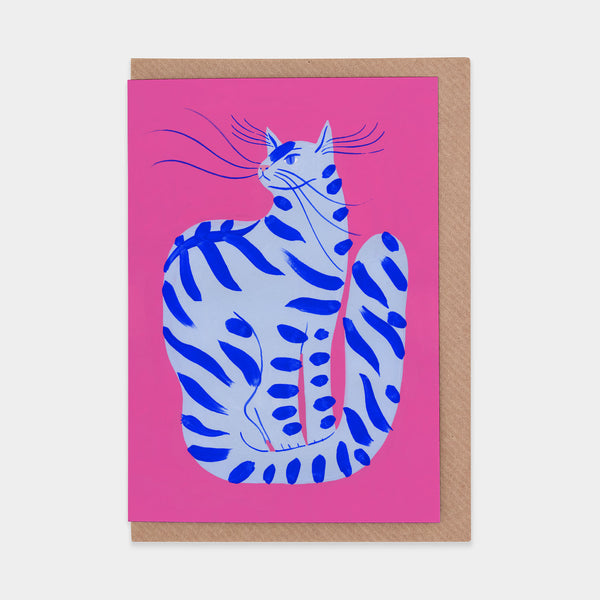 evermade Cat with Stripes Greetings Card