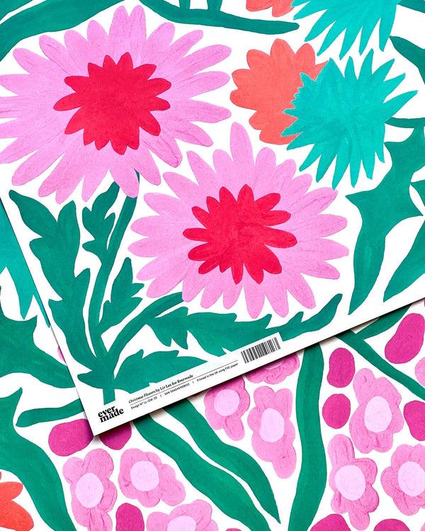 Evermade Christmas Flowers Gift Wrap