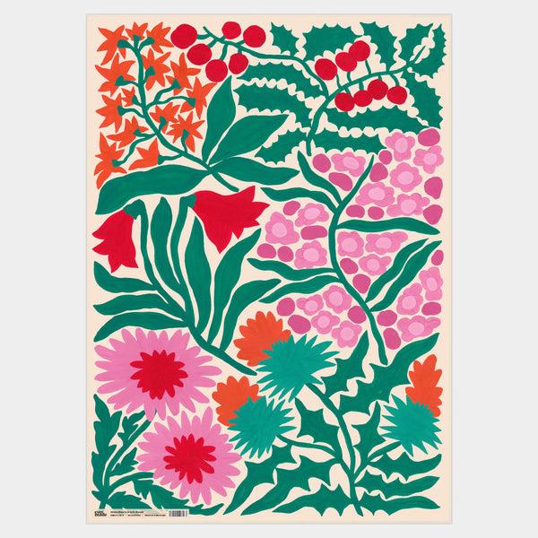 evermade Christmas Flowers Gift Wrap