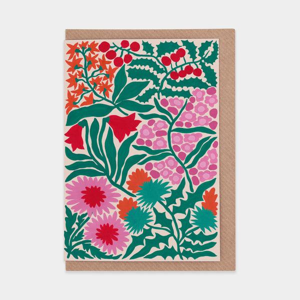 evermade Christmas Flowers Greetings Card