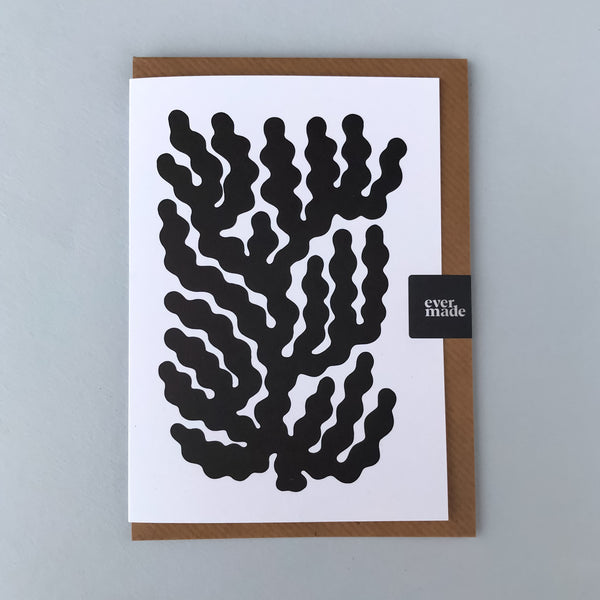 Evermade Coral #009 Black Greetings Card