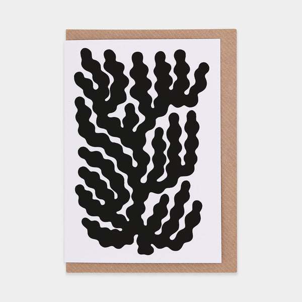 evermade Coral #009 Black Greetings Card