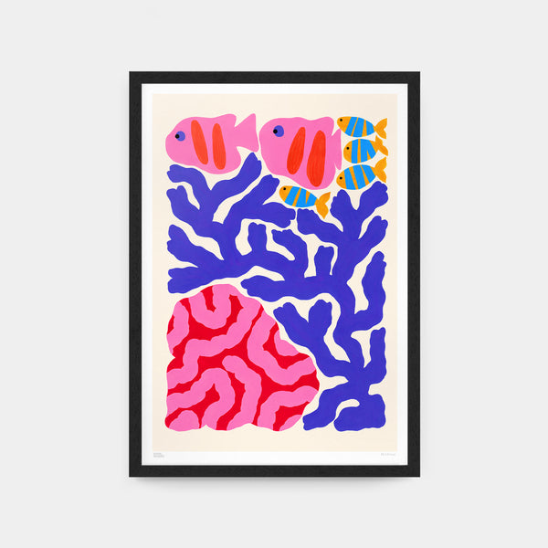 evermade Coral and Fish Art Print by Liv Lee