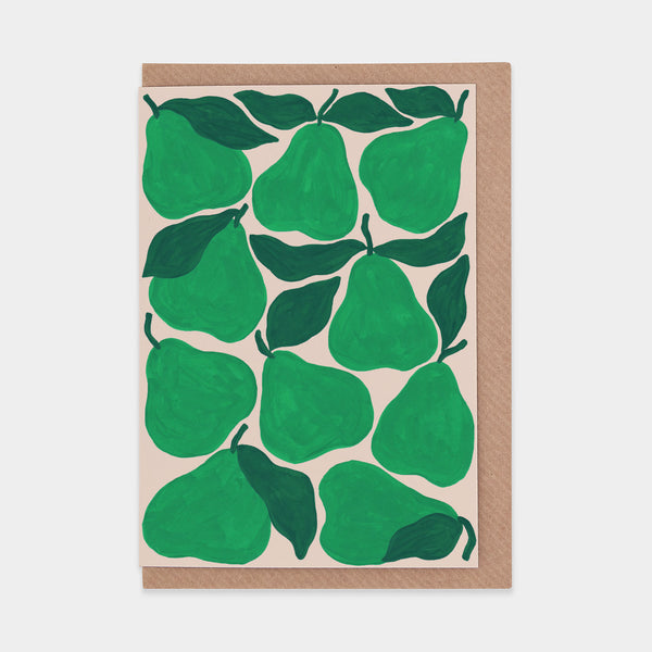 evermade Green Pears Greetings Card