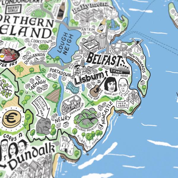 Evermade Hand Drawn Map Of Great Britain & Ireland