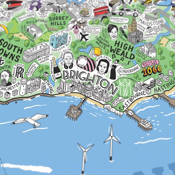 Evermade Hand Drawn Map Of Great Britain & Ireland
