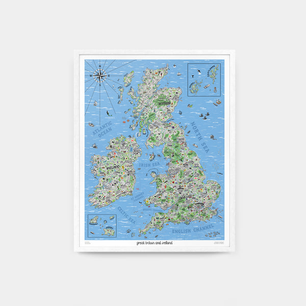evermade Hand Drawn Map of Great Britain & Ireland
