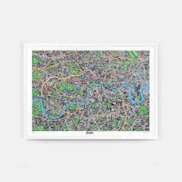 evermade Hand Drawn Map of London