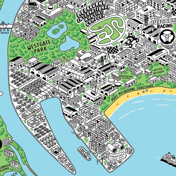 Evermade Hand Drawn Map Of Melbourne