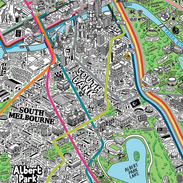 Evermade Hand Drawn Map Of Melbourne
