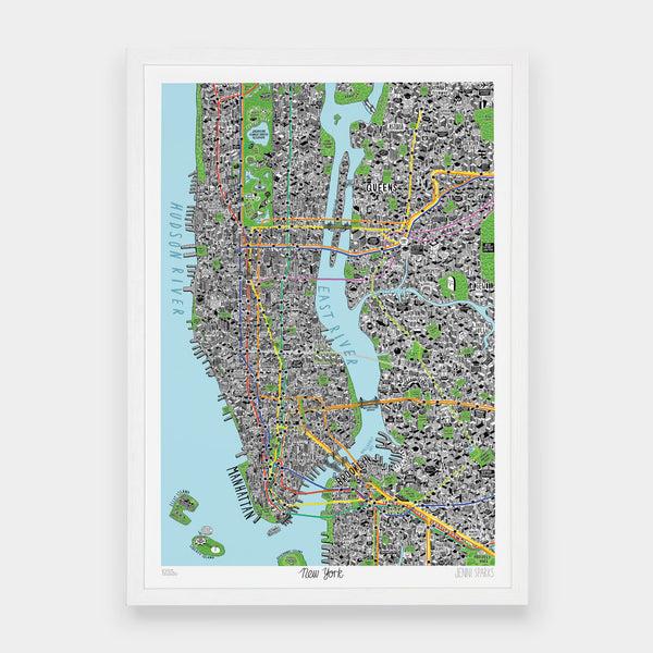 evermade Hand Drawn Map of New York