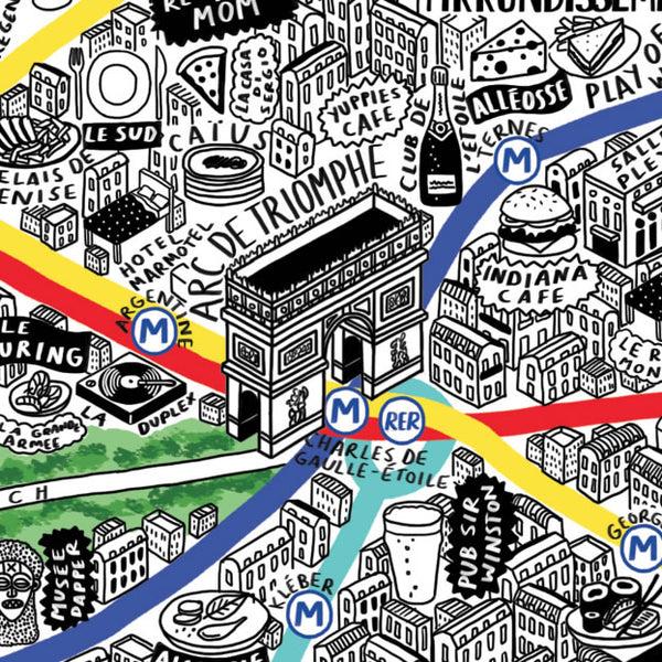 Evermade Hand Drawn Map Of Paris