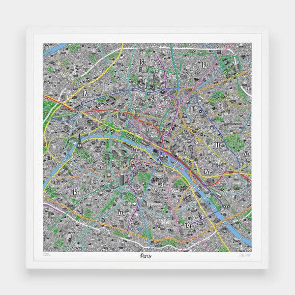 evermade Hand Drawn Map of Paris