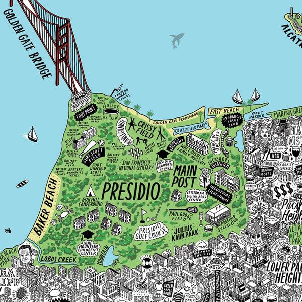 Evermade Hand Drawn Map Of San Francisco