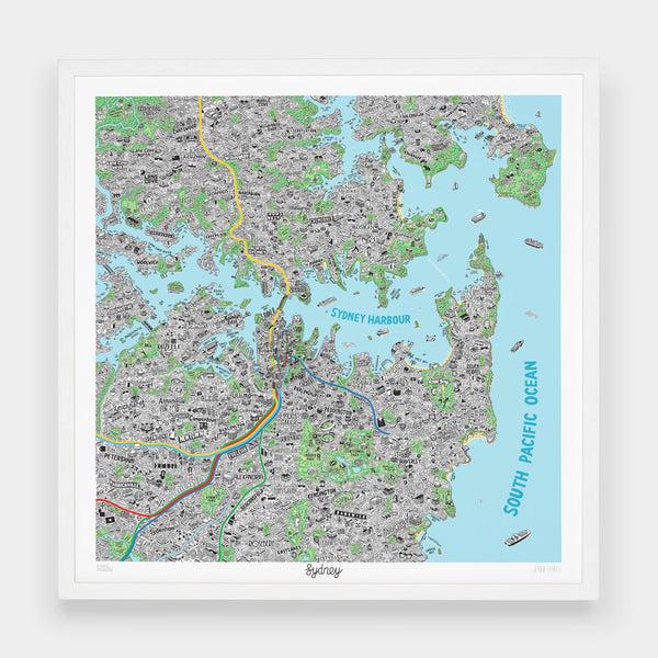 evermade Hand Drawn Map of Sydney