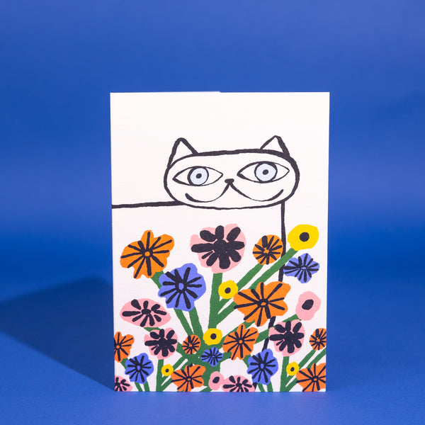 Evermade Garden Cat Greetings Card By Marcello Velho