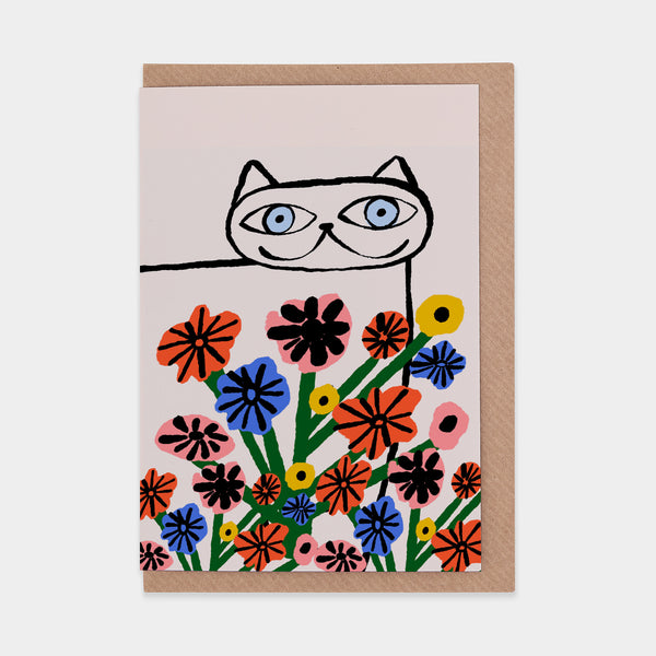 evermade Garden Cat Greetings Card by Marcello Velho