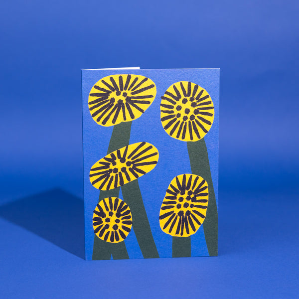 Evermade Memphis Flowers - Yellow Greetings Card By Marcello Velho