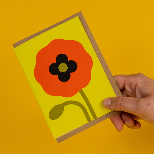 Evermade Red Poppy Greetings Card By Giacomo Bagnara