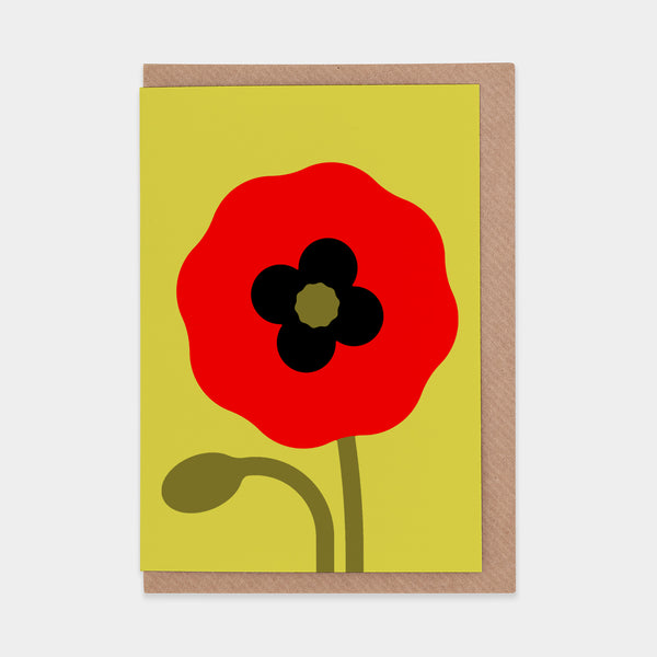 evermade Red Poppy Greetings Card by Giacomo Bagnara