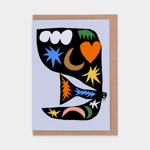 evermade Shapes Bird Greetings Card by Marcello Velho