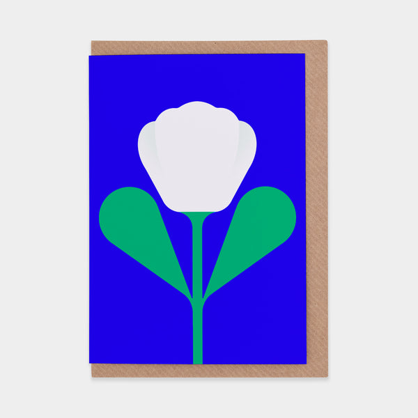 evermade White Tulip Greetings Card by Giacomo Bagnara