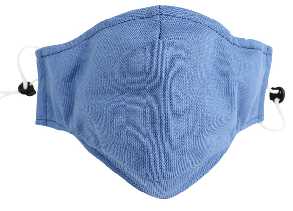 Everplush Company 3 Ply Reusable Face Mask Cerulean Blue Large 3 Pack