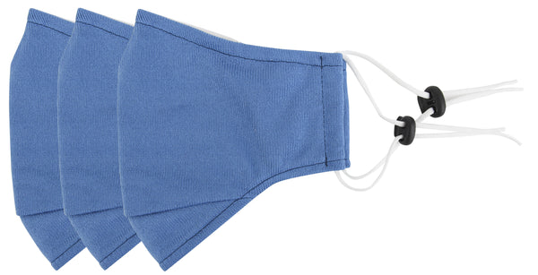 everplush company 3 Ply Reusable Face Mask Cerulean Blue Large 3 Pack