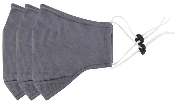 everplush company 3 Ply Reusable Face Mask Grey Large 3 Pack