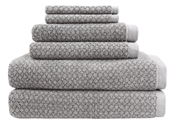 everplush company Chip Dye Towels - 6 Piece Bath Towel Set Granite