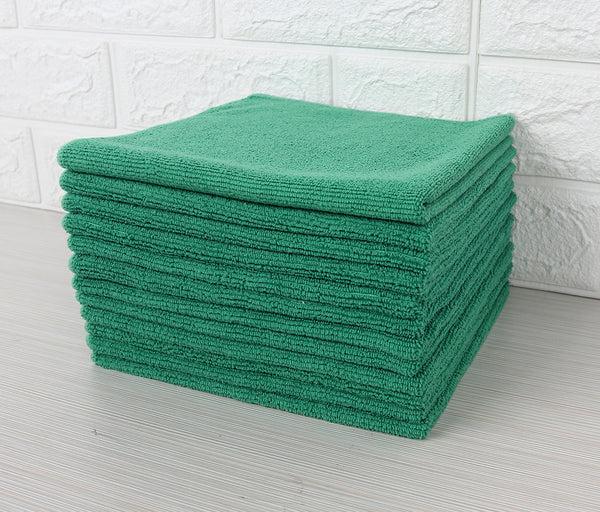 Everplush Company Commercial Grade Microfiber Cleaning Cloths 12 Pack - Green For Kitchens & Food Service Environments