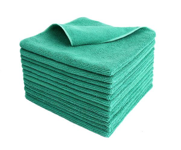 everplush company Commercial Grade Microfiber Cleaning Cloths 12 Pack - Green for Kitchens & Food Service Environments