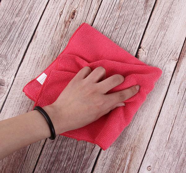 Everplush Company Commercial Grade Microfiber Cleaning Cloths 12 Pack - Red For Bathroom & Sanitation Surfaces