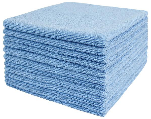 everplush company Commercial Grade Microfiber Cleaning Cloths 12 Pack - Blue for Everyday Cleaning