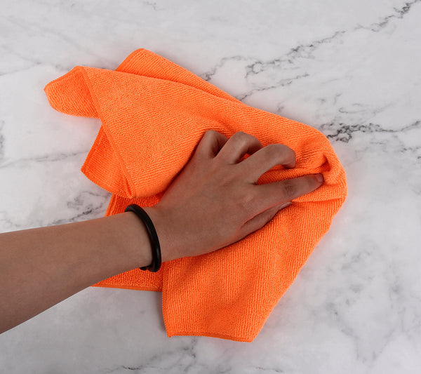 Everplush Company Commercial Grade Microfiber Cleaning Cloths 12 Pack - Orange For Shop Towels