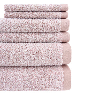 Everplush Company Diamond Jacquard 6 Piece Bath Sheet Set Rose