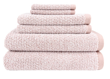 everplush company Diamond Jacquard 6 Piece Bath Sheet Set Rose