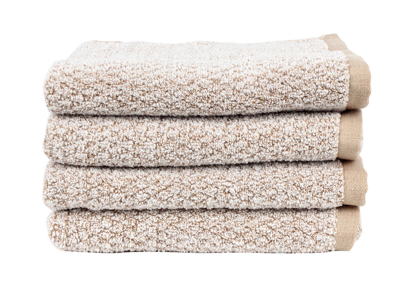 Everplush Company Diamond Jacquard Hand Towels - 4 Pack Khaki (Light Brown)
