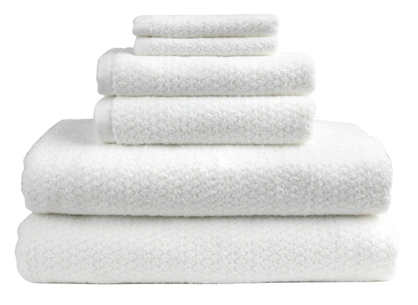 everplush company Diamond Jacquard Towels 6 Piece Bath Sheet Towel Set White Recycled