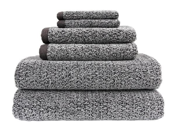 everplush company Diamond Jacquard Towels 6 Piece Bath Towel Set Grey