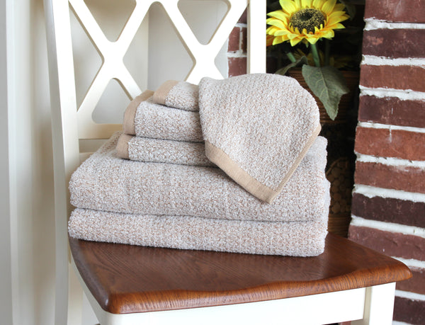 Everplush Company Diamond Jacquard Towels 6 Piece Bath Towel Set Khaki (Light Brown) Recycled