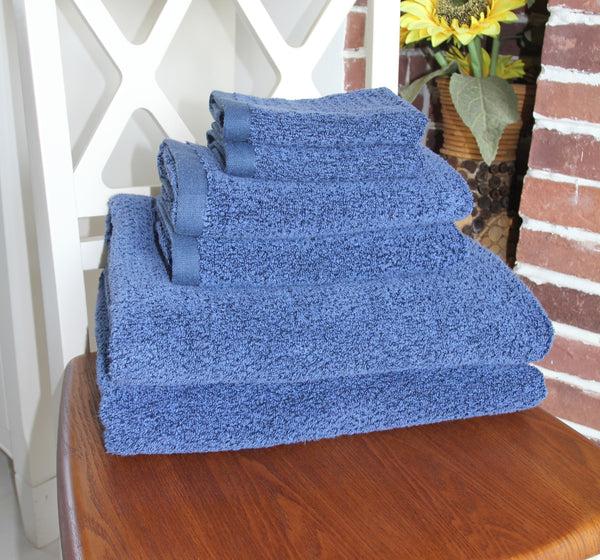 Everplush Company Diamond Jacquard Towels 6 Piece Bath Towel Set Navy Blue Recycled