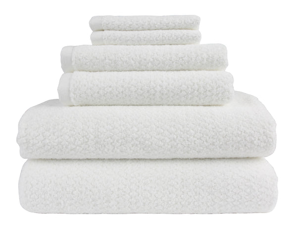 everplush company Diamond Jacquard Towels 6 Piece Bath Towel Set White
