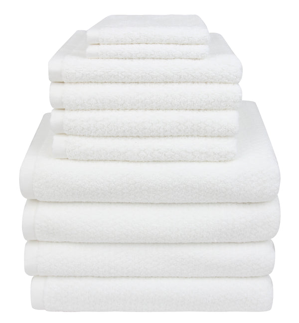 everplush company Diamond Jacquard Towels Bath Towel Set - 10 Piece White