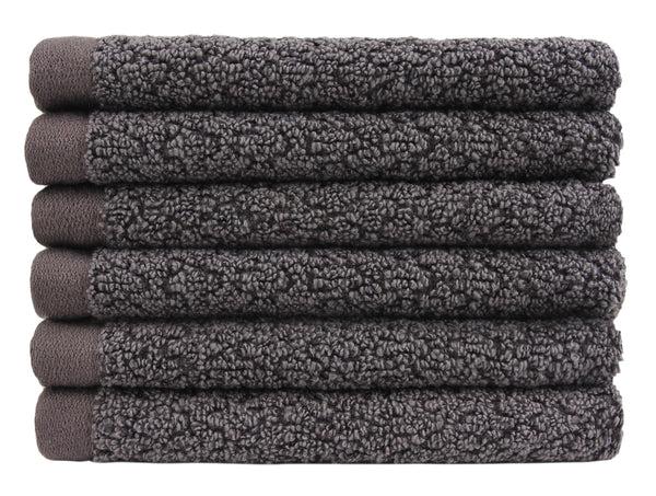 Everplush Company Diamond Jacquard Washcloths - 6 Pack Charcoal