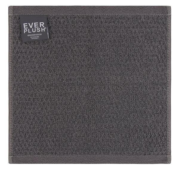 Everplush Company Diamond Jacquard Washcloths - 6 Pack Charcoal
