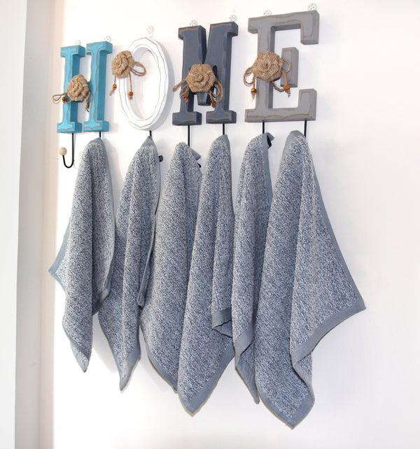 Everplush Company Diamond Jacquard Washcloths - 6 Pack Dusk (Grey Blue)