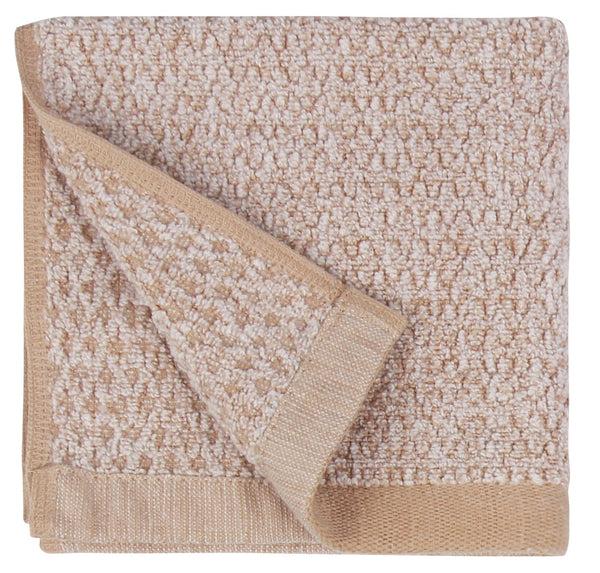 everplush company Diamond Jacquard Washcloths - 6 Pack Khaki (Light Brown)