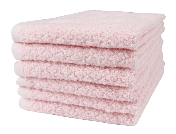 Everplush Company Diamond Jacquard Washcloths - 6 Pack Pale Pink