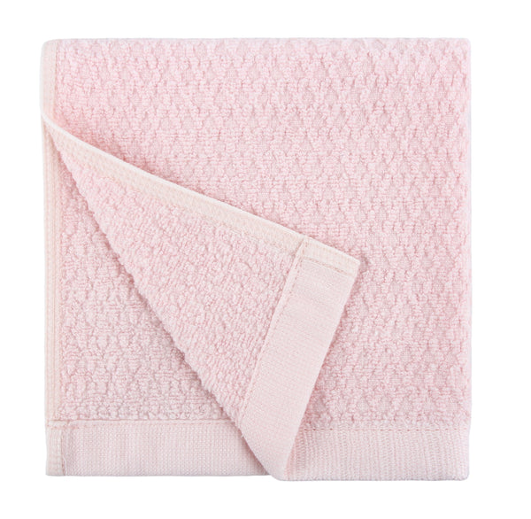 everplush company Diamond Jacquard Washcloths - 6 Pack Pale Pink
